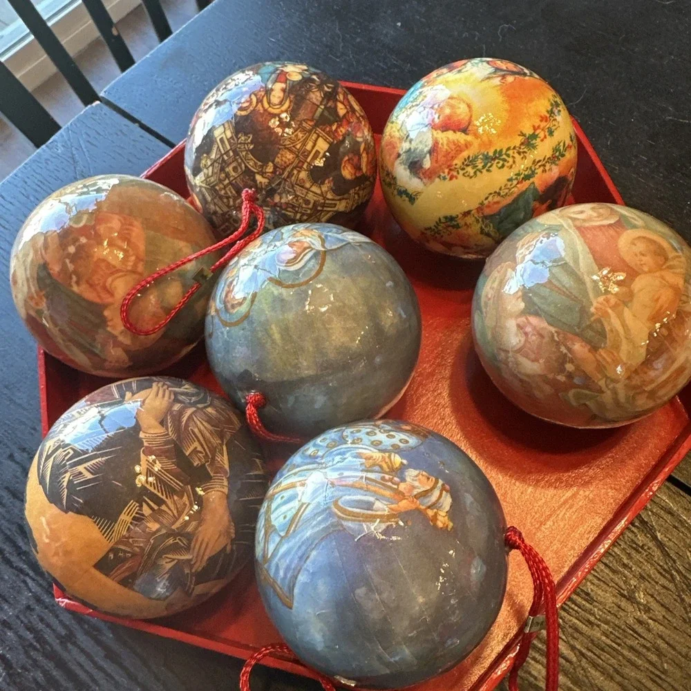 JCPenney Christmas‎ Ornaments 23 Paper Mache Decoupage Collectible Victorian